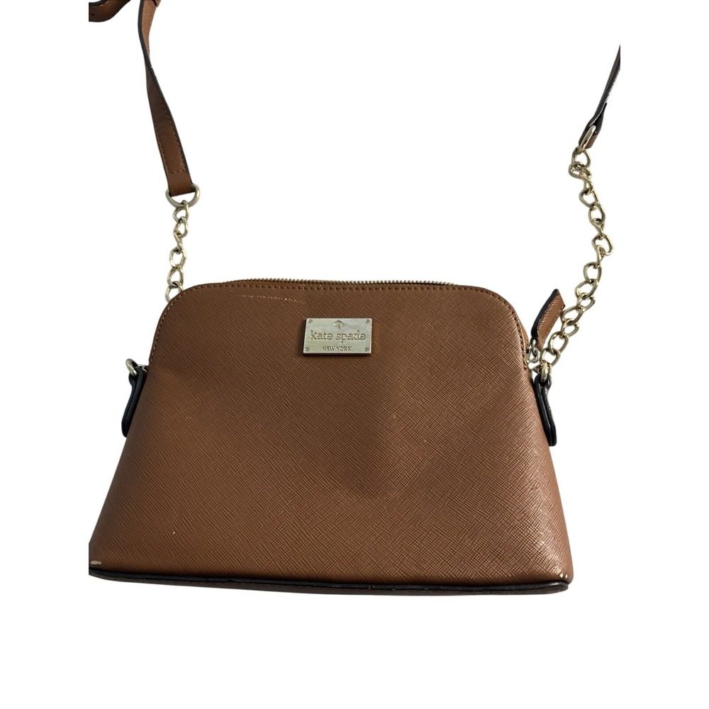 Kate Spade Madison Small Crossbody Bag Leather Brown Gold Hardware Strap